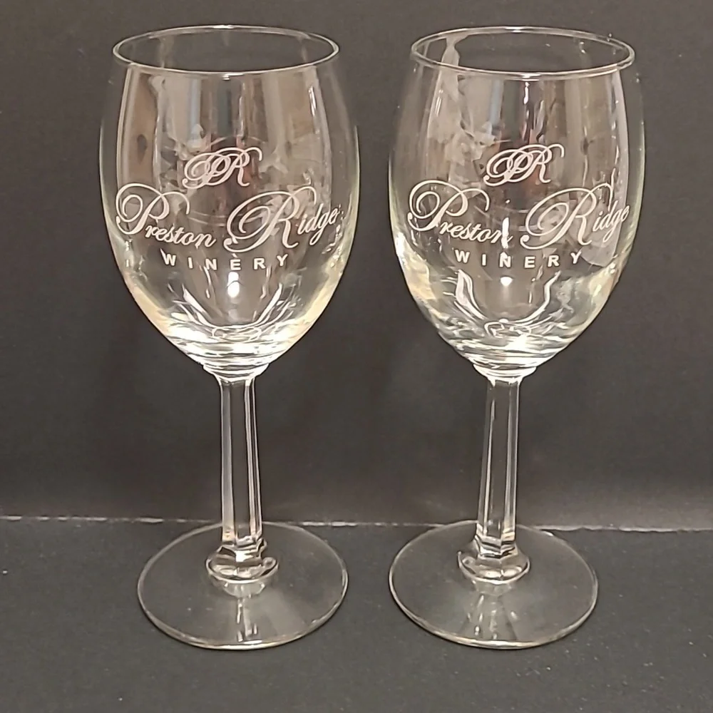 Pair of Preston Ridge Winery Glasses